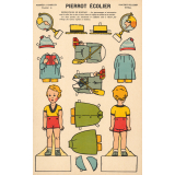 Poupées à habiller : planche 3 : Pierrot écolier