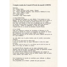 Conseils d'école.