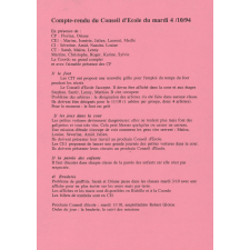 Conseils d'école. 