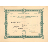Certificat d'études complémentaires. 
