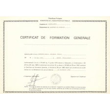 Certificat de formation générale.