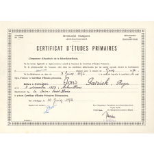 Diplômes. Certificat d'études primaires. Brevet d'études du premier cycle du second degré. 