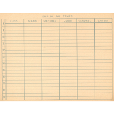 Planning de travail pour l'année scolaire.