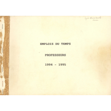Emploi du temps des professeurs du lycée Blaise Pascal de Rouen, 1994-1995
