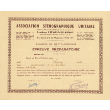Examens de dactylographie : épreuve préparatoire