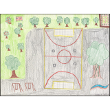 Dessin sur la renaturation de la cour d'école