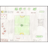 Dessin sur la renaturation de la cour d'école