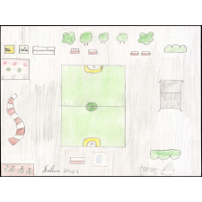 Dessin sur la renaturation de la cour d'école