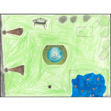 Dessin sur la renaturation de la cour d'école