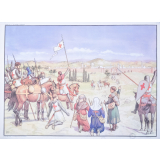 Tableaux muraux. N°11- Les croisés à Jérusalem. N°12 - La vie des paysans au Moyen Age.