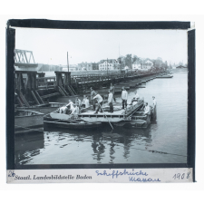 Schiffsbrücke Maxau = Pont de bateaux de Maxau