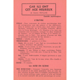 Car ils ont cet âge heureux : fiche d'analyse