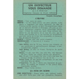 Un inspecteur vous demande : fiche d'analyse