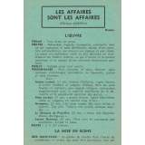 Les Affaires sont les Affaires : fiche d'analyse