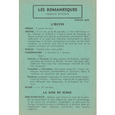 Les romanesques : fiche d'analyse