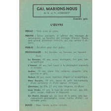 Gai, marions- nous : fiche d'analyse