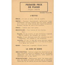 Premier prix de piano : fiche d'analyse