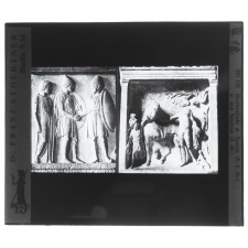 Grabreliefs d. Sosias (E. 5. Jh) u. aus Smyrna (3. Jh) = Reliefs funéraires de Sosias (5è siècle) et Smyrne (3è siècle)