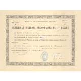 Certificat d'études secondaires du 1er degré. 