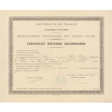 Certificat d'études secondaires. 