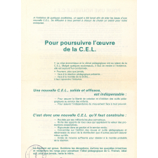 Pour poursuivre l'oeuvre de la C.E.L.