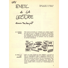 Un éveil à la lecture.