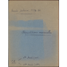 Répartitions mensuelles - Année scolaire 1974-75 - CE 1ère année (10e) et 2ème année (9ème) - Septembre-Octobre