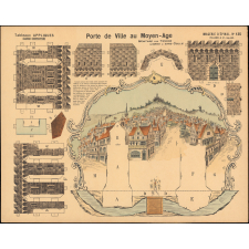 Tableaux appliqués : grandes constructions : porte de ville au Moyen-Age : N° 135
