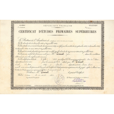 Certificat d'études primaires supérieures. 
