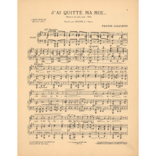 J'ai quitté ma mie : chanson de route pour 1915