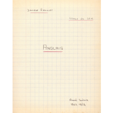 Cahier d'anglais : 2e M