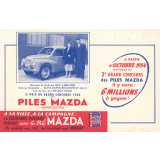 Buvard publicitaire : 3e prix du grand concours des piles Mazda