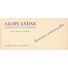 Buvard publicitaire : Aloplastine