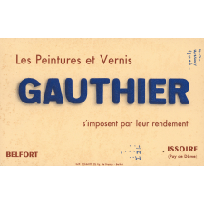 Buvard publicitaire : Peintures et vernis Gauthier