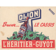 Buvard publicitaire : Crème de cassis L'Héritier-Guyot