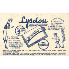 Buvard publicitaire : Appareil épilatoire Lysdou