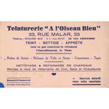 Buvard publicitaire : Teinturerie 