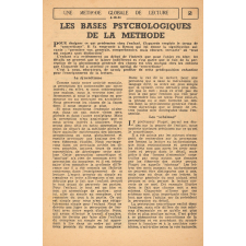 Fiches pédagogiques tirées de L'École libératrice - Lecture. 