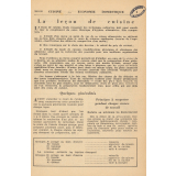 Fiches pédagogiques tirées de L'École libératrice - Cuisine et enseignement ménager. 