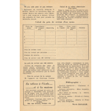 Fiches pédagogiques tirées de L'École libératrice - Cuisine et enseignement ménager. 