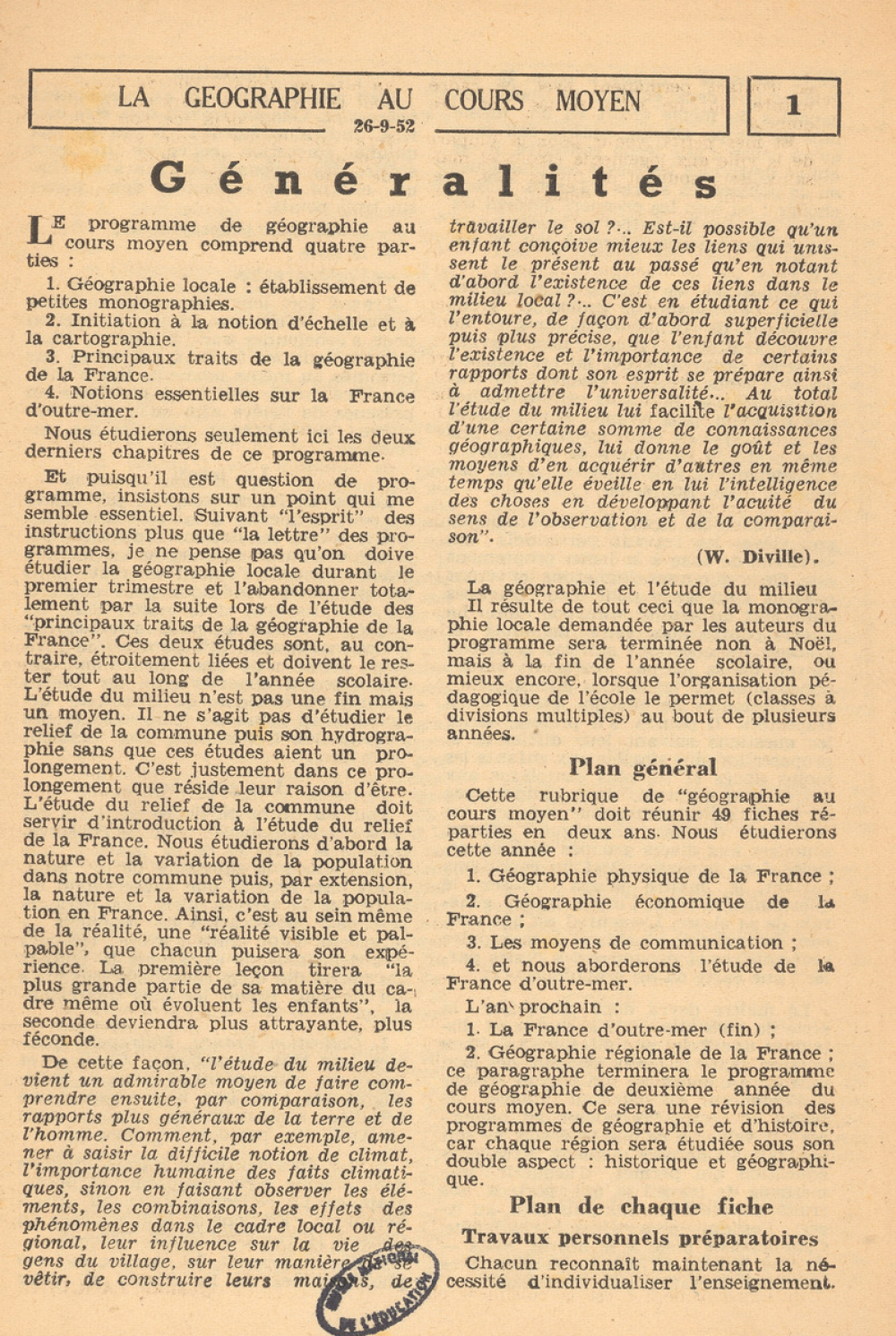 Fiches pédagogiques tirées de L'École libératrice - Géographie. 