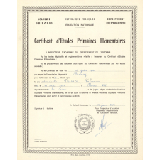 Certificat d'études primaires élémentaires. 