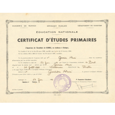 Certificat d'études primaires. 