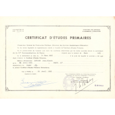 Certificat d'études primaires. 