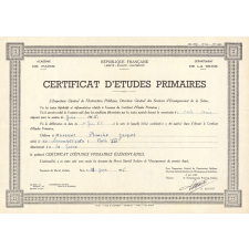 Certificat d'études primaires. 