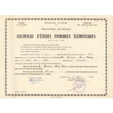 Certificat d'études primaires élémentaires. 
