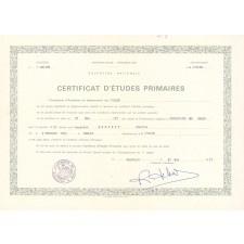 Certificat d'études primaires. 