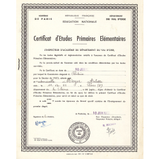 Certificat d'études primaires élémentaires.