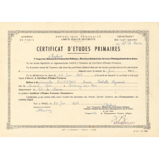 Certificat d'études primaires. 