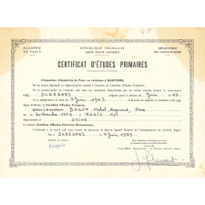 Certificat d'études primaires. 